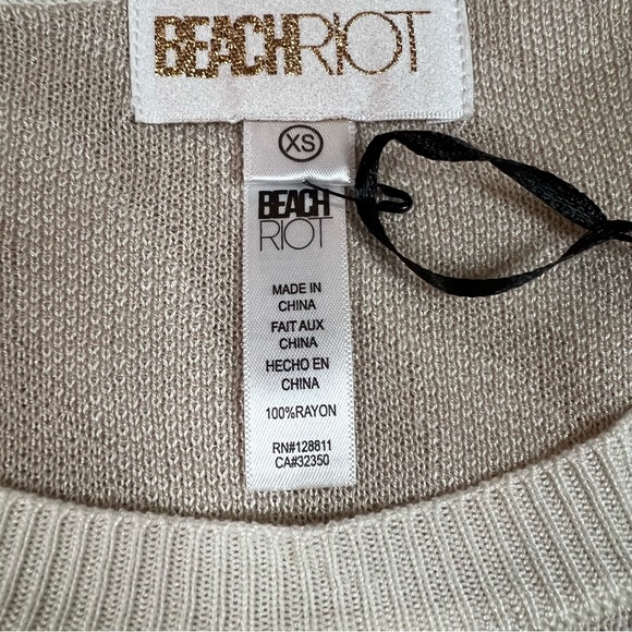 Beach Riot NWT XS Newport Sweater In Moonlight Zebra Tan/ Cream - Picture 6 of 9